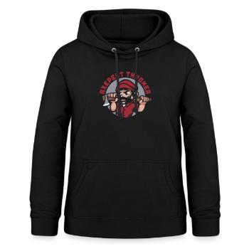 Axtwerfer Axt Wurfspiel Wettbewerb Axt - Frauen Hoodie - Schwarz - Vorne - AI Model Female 172 light (172cm)