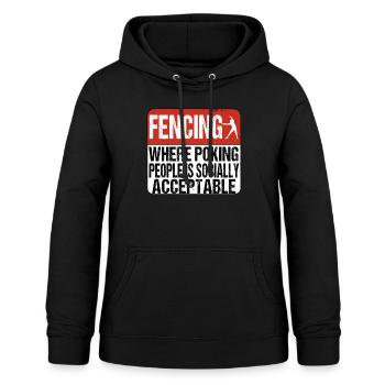 Fencing poking people - Fechten Fechter Fechtsport - Women's Hoodie - black - Front - AI Model Female 172 light (172cm)