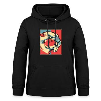 Biber Porträt Castor Canadensis Nordamerika - Frauen Hoodie - Schwarz - Vorne - AI Model Female 172 light (172cm)