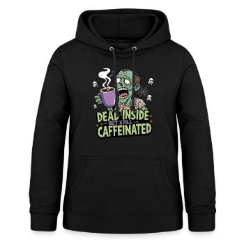 Lustiges Design mit kaffeesüchtigen Zombie - Frauen Hoodie - Schwarz - Vorne - AI Model Female 172 light (172cm)