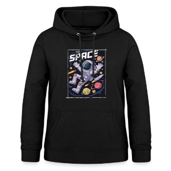 Vintage The Space Astronaut Weltall Planeten - Frauen Hoodie - Schwarz - Vorne - AI Model Female 172 light (172cm)