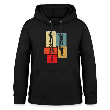 This guy loves unicycles - Women's Hoodie - black - Front - AI Model Female 172 light (172cm)