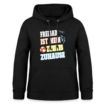 Freibad ist mein zweites zu Hause Sommerferien - Frauen Hoodie - Schwarz - Vorne - AI Model Female 172 light (172cm)