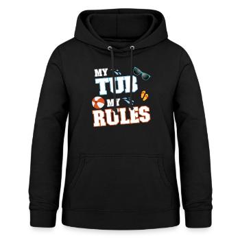 My tub my rules - Baderegeln Pool Party - Frauen Hoodie - Schwarz - Vorne - AI Model Female 172 light (172cm)