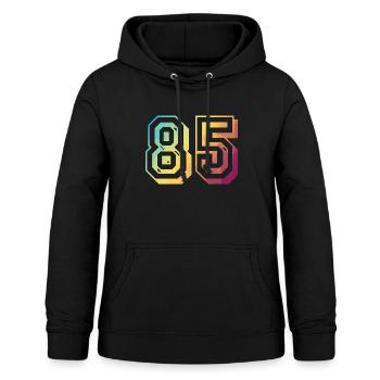 85 Jahre Geburtstag Regenbogen - Frauen Hoodie - Schwarz - Vorne - AI Model Female 172 light (172cm)