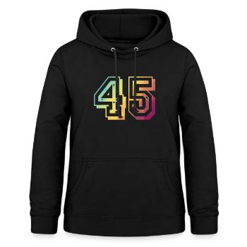 45 years birthday rainbow - Women's Hoodie - black - Front - AI Model Female 172 light (172cm)