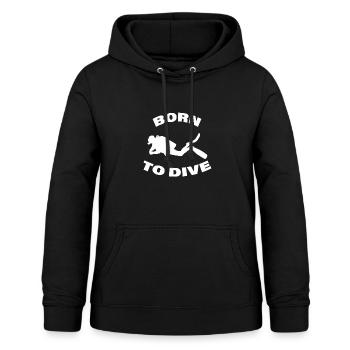 Né pour plonger - Sweat à capuche Femme - noir - Devant - AI Model Female 172 light (172cm)