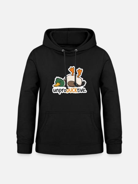 UnproDUCKtive Duck Illustration - Frauen Hoodie - Schwarz