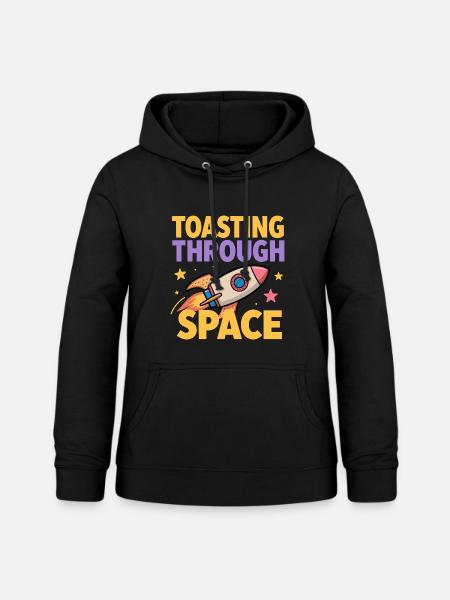 Toast-Rakete – Toasting Through Space - Frauen Hoodie - Schwarz