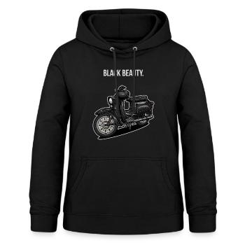 Schwalbe (schwarz) // Illustration - Frauen Hoodie - Schwarz - Vorne - AI Model Female 172 light (172cm)