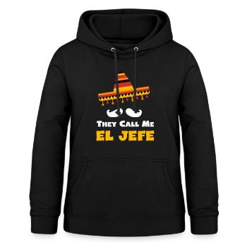 Sie nennen mich El Jefe, der Chef, Chef Geschenk, Soja El Jefe - Frauen Hoodie - Schwarz - Vorne - AI Model Female 172 light (172cm)