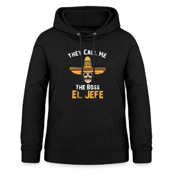 Sie nennen mich den Chef El Jefe, Soja El Jefe, Boss Geschenk - Frauen Hoodie - Schwarz - Vorne - AI Model Female 172 light (172cm)