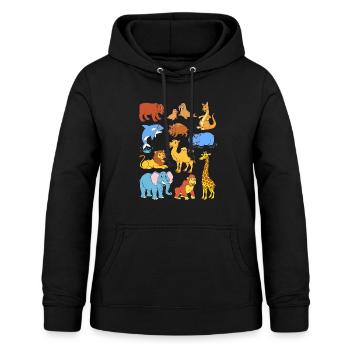 Animaux sauvages - Sweat à capuche Femme - noir - Devant - AI Model Female 172 light (172cm)