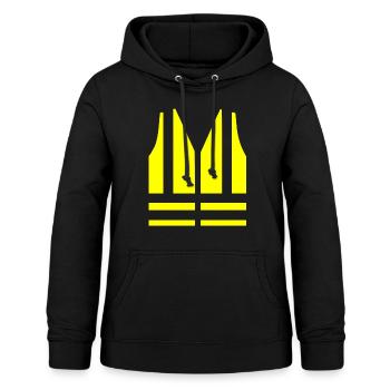 Gilet de sécurité jaune - Sweat à capuche Femme - noir - Devant - AI Model Female 172 light (172cm)