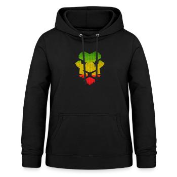 Rasta Lion, Juda, König, Äthiopien, Rasta Colors - Frauen Hoodie - Schwarz - Vorne - AI Model Female 172 light (172cm)