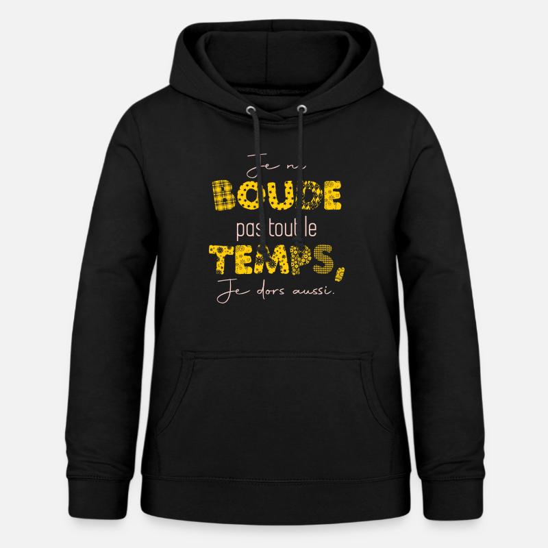 Citation boudeuse tee shirt boudeuse - Sweat à capuche Femme - noir