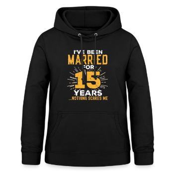 15. Hochzeitstag Lustige Paare Verheiratetes Gif - Frauen Hoodie - Schwarz - Vorne - AI Model Female 172 light (172cm)