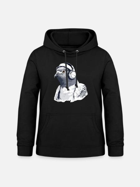 Zaki, die audiophile Taube - Frauen Hoodie - Schwarz