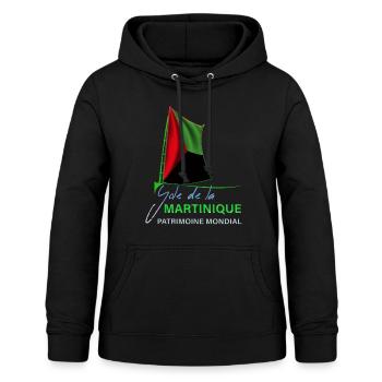 Bateau Yole De La Martinique Homme Femme Enfant - Sweat à capuche Femme - noir - Devant - AI Model Female 172 light (172cm)