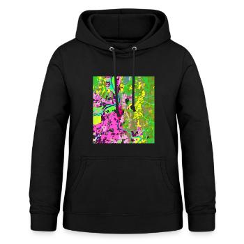 Neonfarbene Stadt-Vibes - Frauen Hoodie - Schwarz - Vorne - AI Model Female 172 light (172cm)