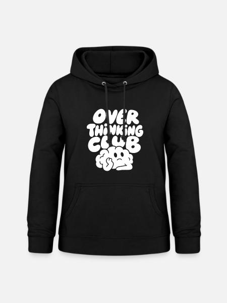 Overthinking Club – Nachdenkliche Wolke - Frauen Hoodie - Schwarz