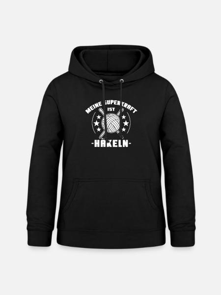 Häkeln "Superkraft - Frauen Hoodie - Schwarz