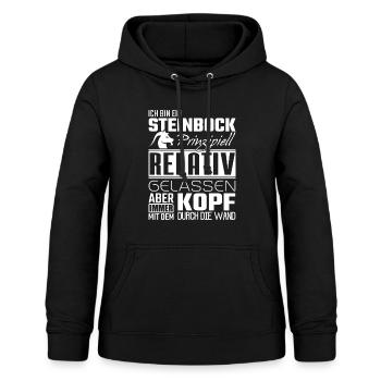 Ich bin ein Steinbock - Frauen Hoodie - Schwarz - Vorne - AI Model Female 172 light (172cm)