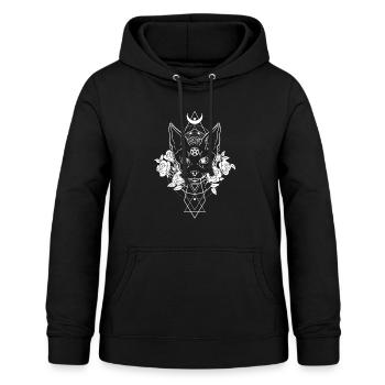 Okkult Geometrie Wicca Hexen Pentagram Satan Katze - Frauen Hoodie - Schwarz - Vorne - AI Model Female 172 light (172cm)