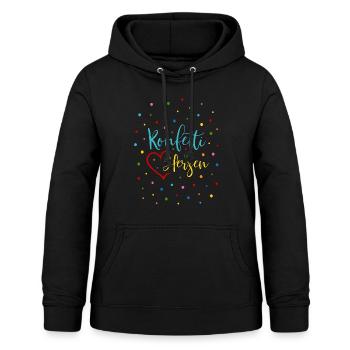Konfetti im Herzen - Frauen Hoodie - Schwarz - Vorne - AI Model Female 172 light (172cm)