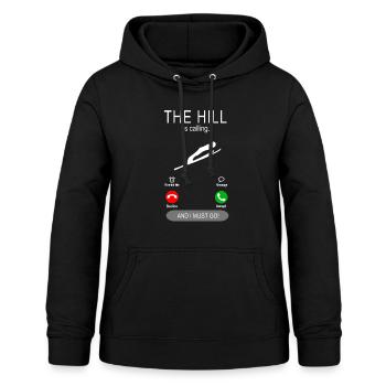 The hill is calling - Skispringen Skispringer weiß - Frauen Hoodie - Schwarz - Vorne - AI Model Female 172 light (172cm)
