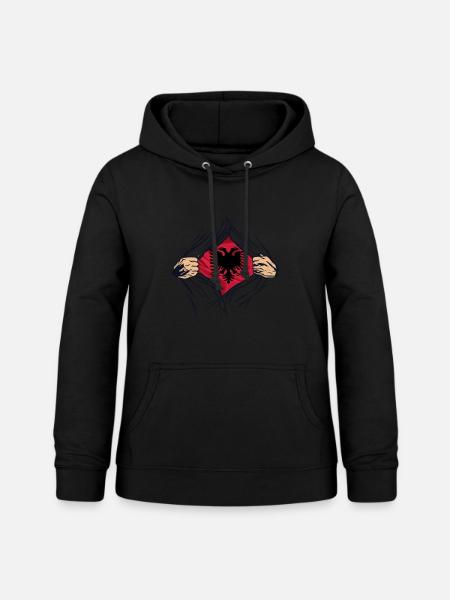 Superheld Albaner - Frauen Hoodie - Schwarz