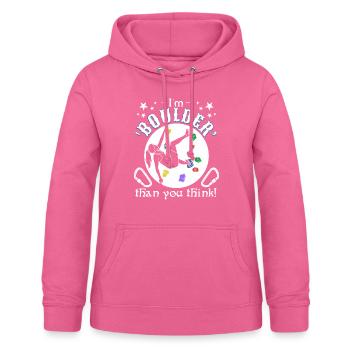 I'm 'boulder' than you think! - Women's Hoodie - pink - Front - AI Model Female 172 light (172cm)