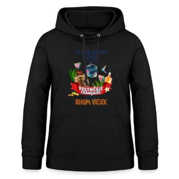 Polynésie Française Rhum Colibri - Sweat à capuche Femme - noir - Devant - AI Model Female 172 light (172cm)