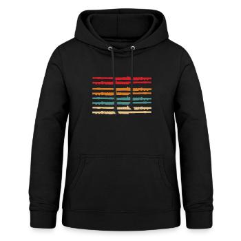 Flûte Vintage Instrument Flûte Transversale Musique - Sweat à capuche Femme - noir - Devant - AI Model Female 172 light (172cm)