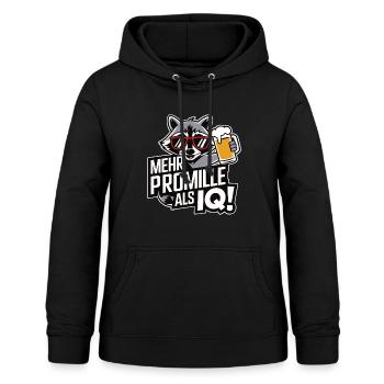 Plus d’alcool que de QI Boire de la bière alcool Fête Quoi - Sweat à capuche Femme - noir - Devant - AI Model Female 172 light (172cm)