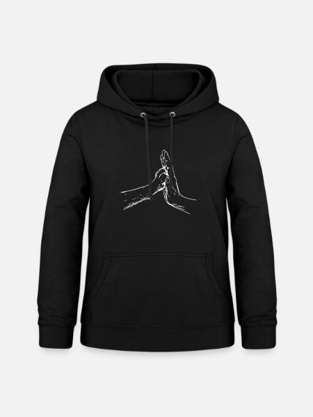 hand-pfote- - Frauen Hoodie - Schwarz