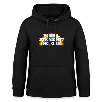 Vodka. Tout droit? Eh bien, gay. - Sweat à capuche Femme - noir - Devant - AI Model Female 172 light (172cm)