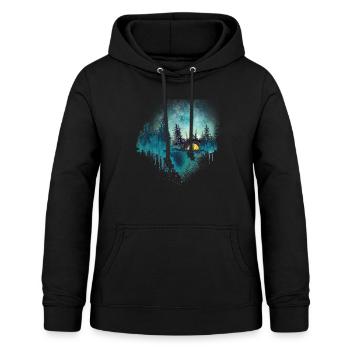 Natur Camp Articifial Landschaft Outdoor - Frauen Hoodie - Schwarz - Vorne - AI Model Female 172 light (172cm)