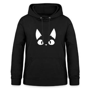 Anime Katze Tee - Frauen Hoodie - Schwarz - Vorne - AI Model Female 172 light (172cm)