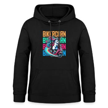 Motorroller Einhorn Scootercorn - Frauen Hoodie - Schwarz - Vorne - AI Model Female 172 light (172cm)