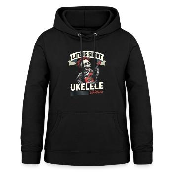 Ukulele - Frauen Hoodie - Schwarz - Vorne - AI Model Female 172 light (172cm)
