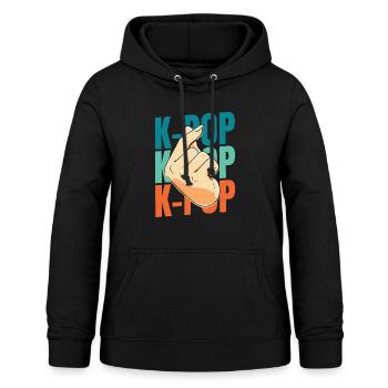 K Pop Kpop Korean Pop - Frauen Hoodie - Schwarz - Vorne - AI Model Female 172 light (172cm)