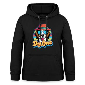 Amoureux des chiens Design rétro - Sweat à capuche Femme - noir - Devant - AI Model Female 172 light (172cm)