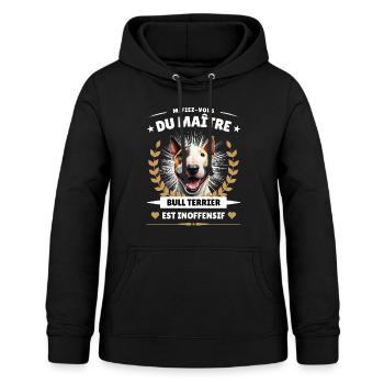 Méfiez-vous du maître, le Bull est inoffensif! - Sweat à capuche Femme - noir - Devant - AI Model Female 172 light (172cm)