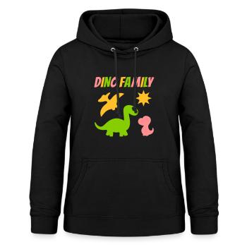 Dino family (Dinosaurier, Sonne) - Frauen Hoodie - Schwarz - Vorne - AI Model Female 172 light (172cm)