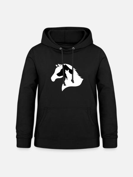 Pferd, Hund, Katze-Silhouette - Frauen Hoodie - Schwarz