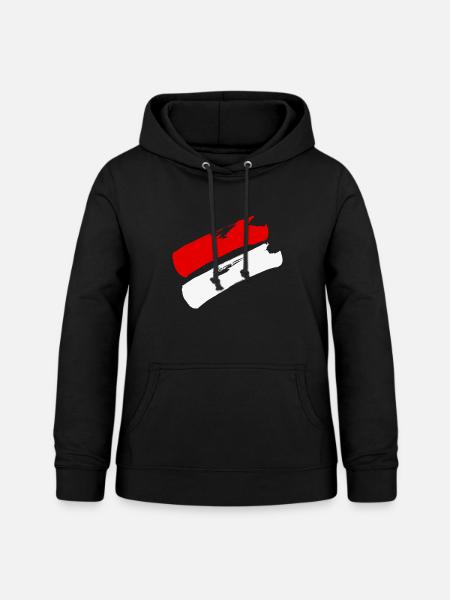 Hessen Flagge / Pinselstriche - Frauen Hoodie - Schwarz