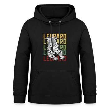 Leopard | Katze | Großkatze | Raubtier - Frauen Hoodie - Schwarz - Vorne - AI Model Female 172 light (172cm)