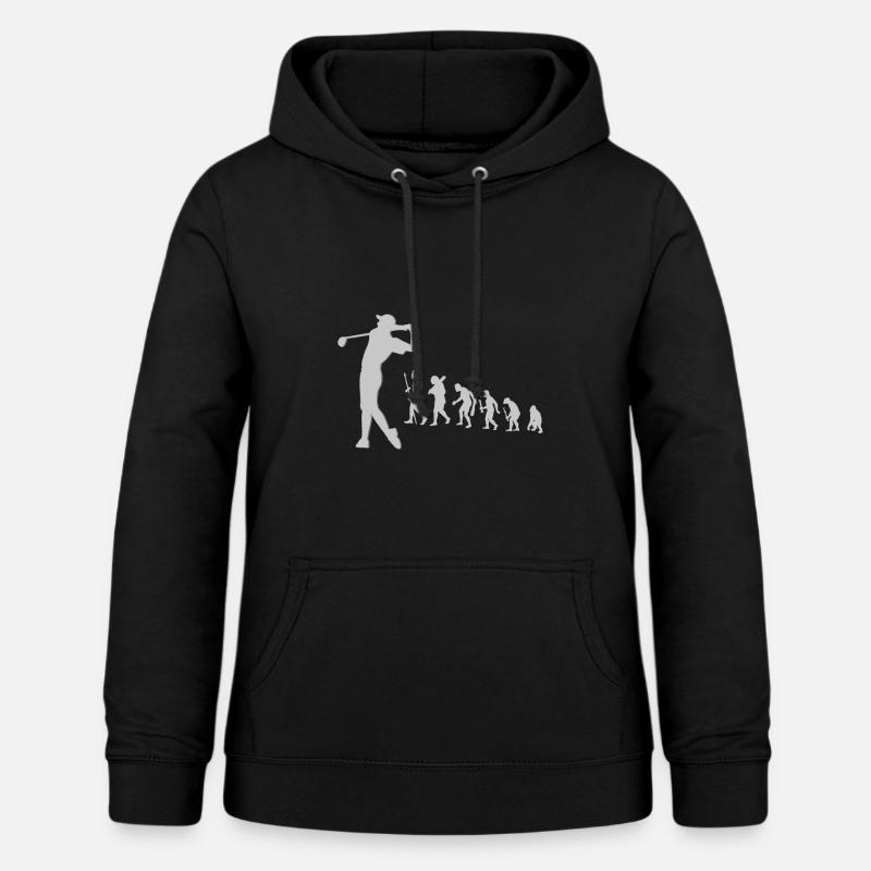 Evolution Golfeur Evolution Evolution Age de Pierre - Sweat à capuche Femme - noir