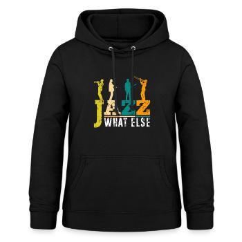 Saxophon Jazz Musik Blues Gitarre - Frauen Hoodie - Schwarz - Vorne - AI Model Female 172 light (172cm)